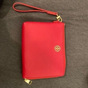 Tory Burch Red Wristlet Clutch
